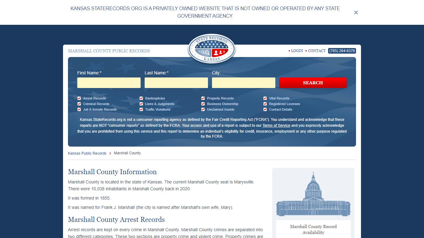 Marshall County Arrest, Court, and Public Records | StateRecords.org