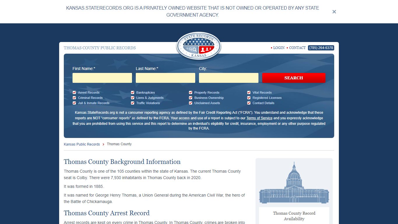 Thomas County Arrest, Court, and Public Records | StateRecords.org