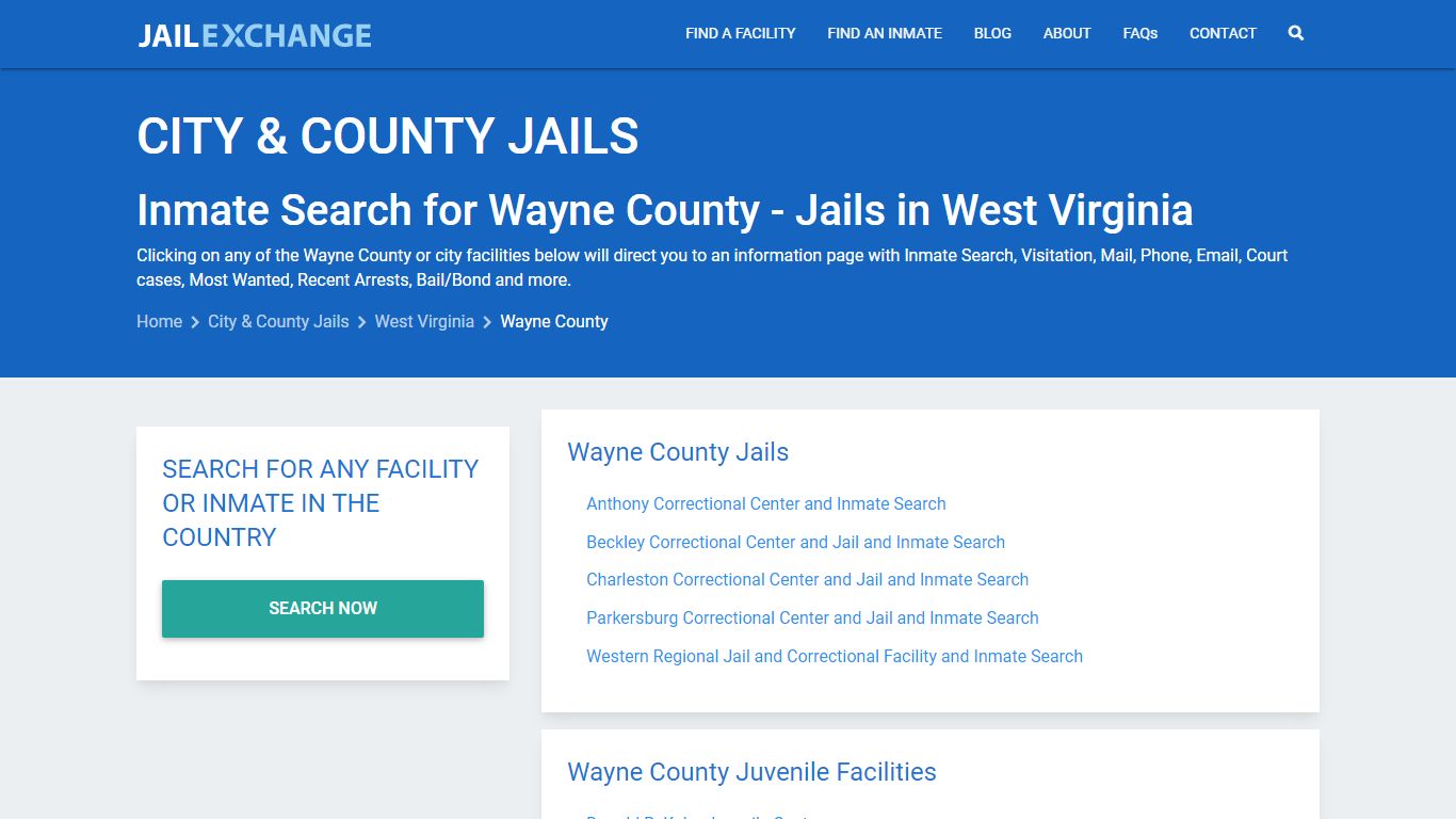 Inmate Search for Wayne County | Jails in West Virginia - Jail Exchange